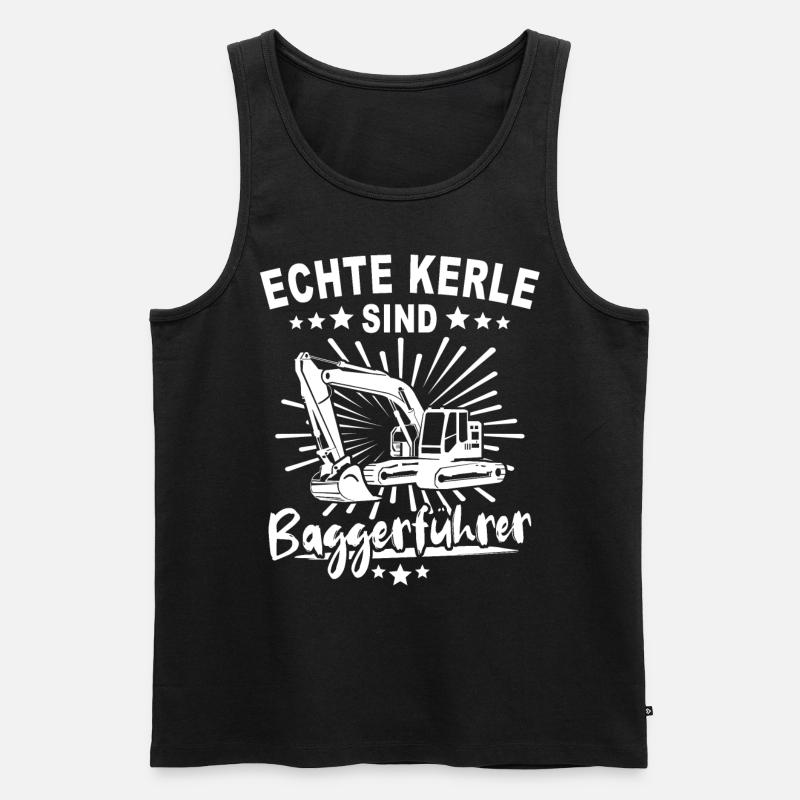 Baggerfuehrer Baggerfahrer - Männer Premium Bio Tank Top - Schwarz