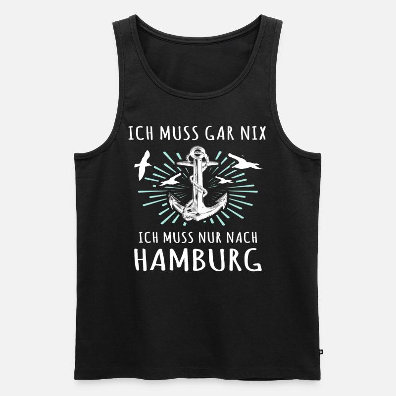 Hamburg Sprüche Hamburger Spruch - Männer Premium Bio Tank Top - Schwarz