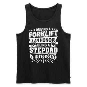 Gabelstapler Stiefpapa Staplerfahrer - Männer Premium Bio Tank Top - Schwarz - Vorne - AI Model Male 178 light (178cm)