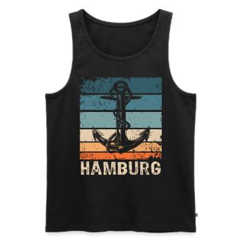 Hambourg dicte Hambourg - Débardeur bio Premium Homme - noir - Devant - AI Model Male 178 light (178cm)