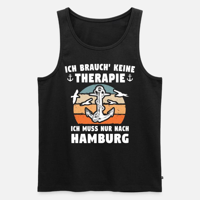 Hamburger Sprüche Hamburg - Männer Premium Bio Tank Top - Schwarz