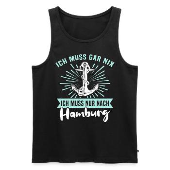 Hamburger Sprüche Hamburg - Männer Premium Bio Tank Top - Schwarz - Vorne - AI Model Male 178 light (178cm)