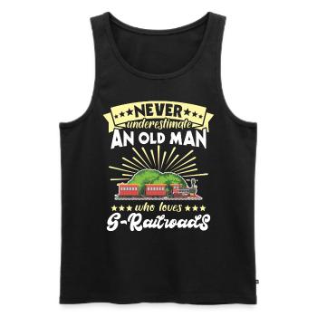 Gartenbahn Mann Garteneisenbahn Spur G - Männer Premium Bio Tank Top - Schwarz - Vorne - AI Model Male 178 light (178cm)