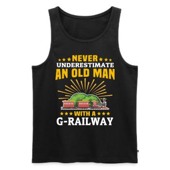 Gartenbahn Mann Garteneisenbahn Spur G - Männer Premium Bio Tank Top - Schwarz - Vorne - AI Model Male 178 light (178cm)