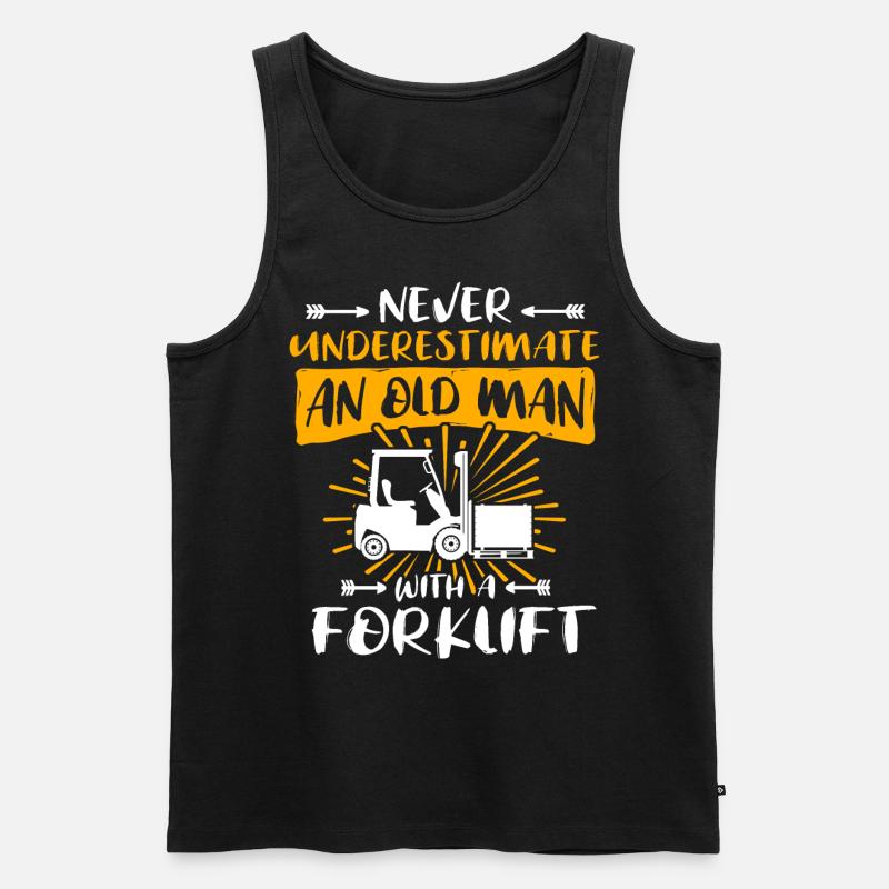 Staplerfahrer Mann Stapler Unterschätze - Männer Premium Bio Tank Top - Schwarz