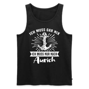 Aurich - Männer Premium Bio Tank Top - Schwarz - Vorne - Michal (187cm)