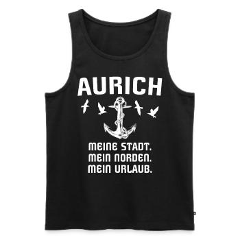 Aurich - Männer Premium Bio Tank Top - Schwarz - Vorne - Michal (187cm)