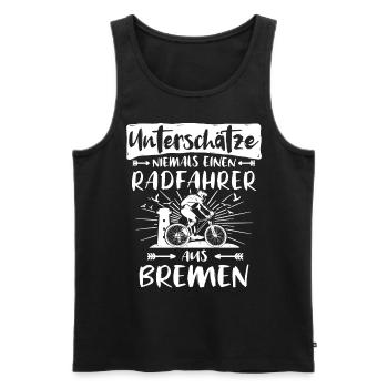 Bremen Fahrradfahrer Bremer - Männer Premium Bio Tank Top - Schwarz - Vorne - Michal (187cm)