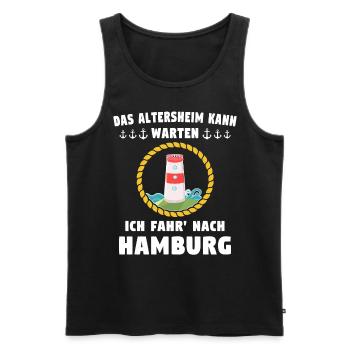 Lustige Hamburg Sprüche - Männer Premium Bio Tank Top - Schwarz - Vorne - AI Model Male 178 light (178cm)