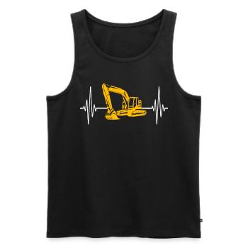 Bagger Herzlinie Baggerfahrer - Männer Premium Bio Tank Top - Schwarz - Vorne - Michal (187cm)