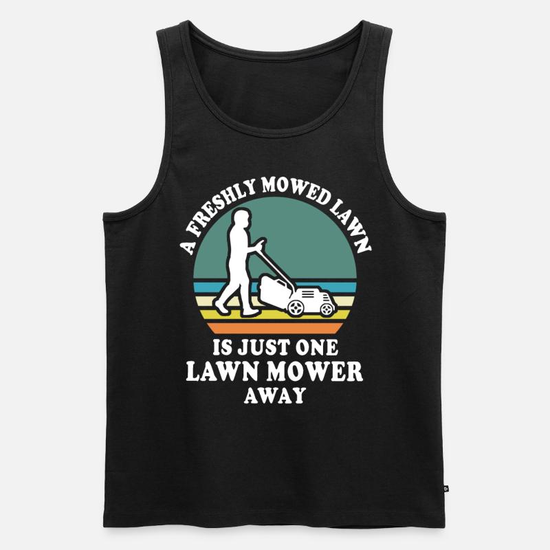 Rasenmäher Sprüche - Männer Premium Bio Tank Top - Schwarz