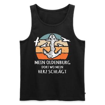 Oldenburger Sprüche Oldenburg - Männer Premium Bio Tank Top - Schwarz - Vorne - AI Model Male 178 light (178cm)