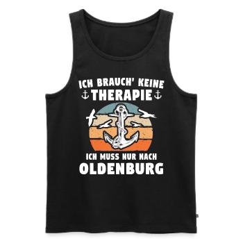 Oldenburger Sprüche Oldenburg - Männer Premium Bio Tank Top - Schwarz - Vorne - AI Model Male 178 light (178cm)