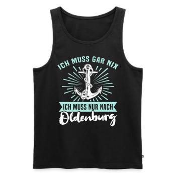 Oldenburger Sprüche Oldenburg - Männer Premium Bio Tank Top - Schwarz - Vorne - AI Model Male 178 light (178cm)