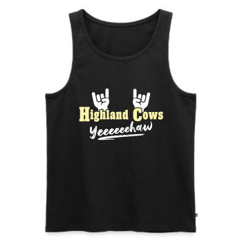 Vache bovine des Highlands - Débardeur bio Premium Homme - noir - Devant - Michal (187cm)