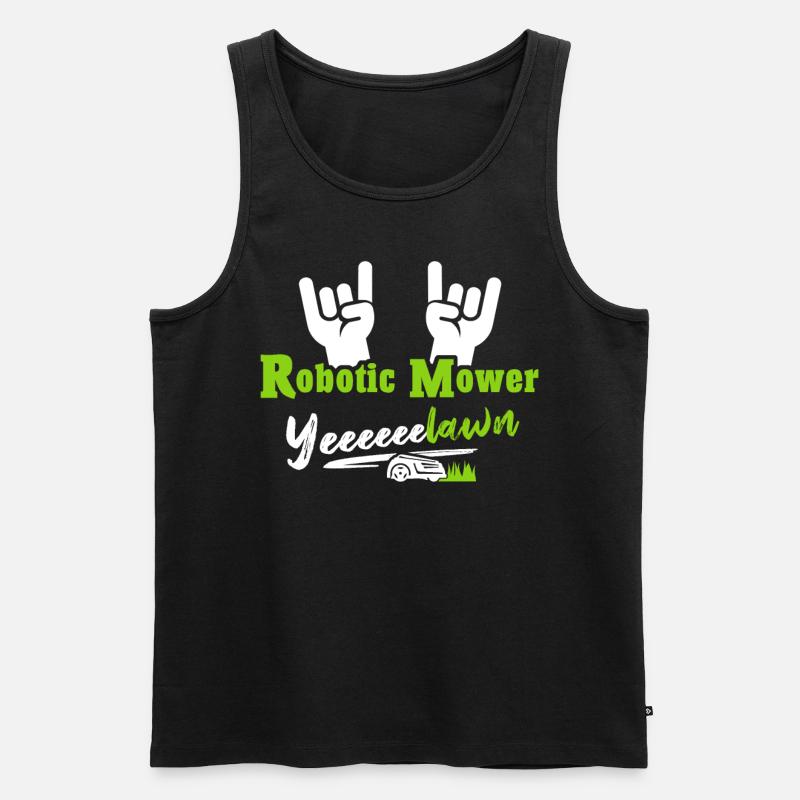 Rasenmähroboter Mähroboter - Männer Premium Bio Tank Top - Schwarz