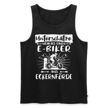 Eckernförde Ebike Eckernförderer Ebiker - Männer Premium Bio Tank Top - Schwarz - Vorne - AI Model Male 178 light (178cm)