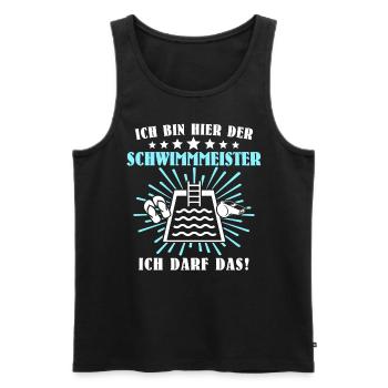 Schwimmmeister Bademeister Badmeister - Männer Premium Bio Tank Top - Schwarz - Vorne - AI Model Male 178 light (178cm)