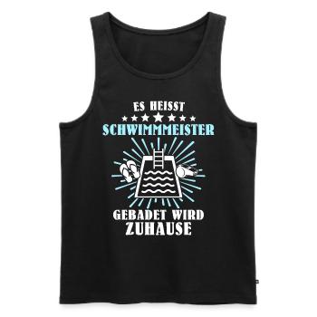 Schwimmmeister Bademeister Badmeister - Männer Premium Bio Tank Top - Schwarz - Vorne - AI Model Male 178 light (178cm)
