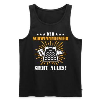 Schwimmmeister Bademeister Badmeister - Männer Premium Bio Tank Top - Schwarz - Vorne - AI Model Male 178 light (178cm)