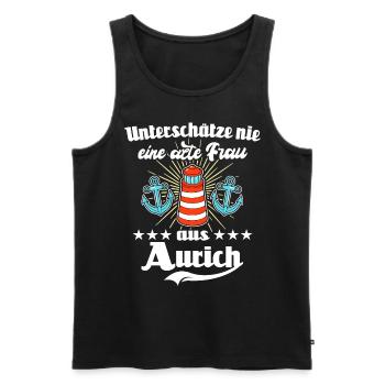 Aurich Frau Auricherin - Männer Premium Bio Tank Top - Schwarz - Vorne - Michal (187cm)