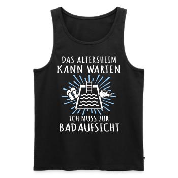 Bademeister Schwimmmeister - Männer Premium Bio Tank Top - Schwarz - Vorne - Michal (187cm)