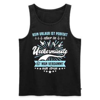 Ueckermünde Sprüche Ueckermünder Spruch - Männer Premium Bio Tank Top - Schwarz - Vorne - Michal (187cm)