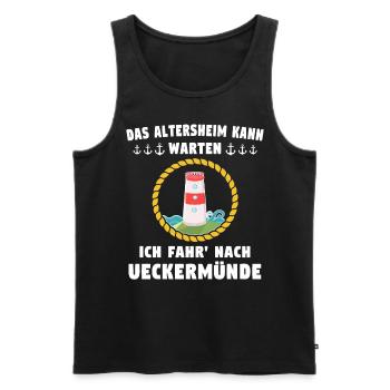Ueckermünde Sprüche Ueckermünder Spruch - Männer Premium Bio Tank Top - Schwarz - Vorne - Michal (187cm)