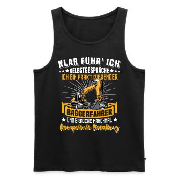 Baggerfahrer Sprüche Bagger - Männer Premium Bio Tank Top - Schwarz - Vorne - Michal (187cm)