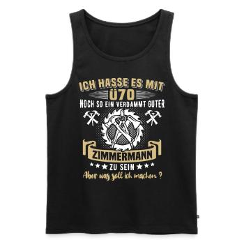 Zimmermann Ü60 Geburtstag 60 Jahre Zimmerer - Männer Premium Bio Tank Top - Schwarz - Vorne - Michal (187cm)