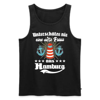 Hamburg Frau Hamburgerin - Männer Premium Bio Tank Top - Schwarz - Vorne - Michal (187cm)