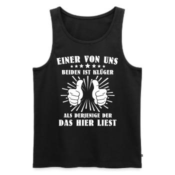 Ironie Klugscheisser Sarkasmus - Männer Premium Bio Tank Top - Schwarz - Vorne - Michal (187cm)