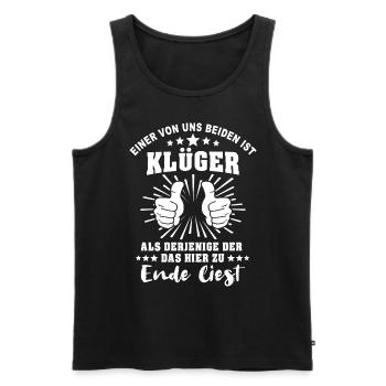 Klugscheisser Sarkasmus - Männer Premium Bio Tank Top - Schwarz - Vorne - Michal (187cm)