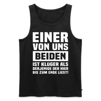 Ironie Klugscheisser Sarkasmus - Männer Premium Bio Tank Top - Schwarz - Vorne - Michal (187cm)