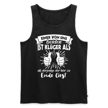 Klugscheisser Sarkasmus - Männer Premium Bio Tank Top - Schwarz - Vorne - Michal (187cm)