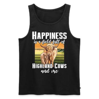 Highland Cattle Girl Cattle Cow - Men's Premium Organic Tank Top - black - Front - AI Model Male 178 light (178cm)