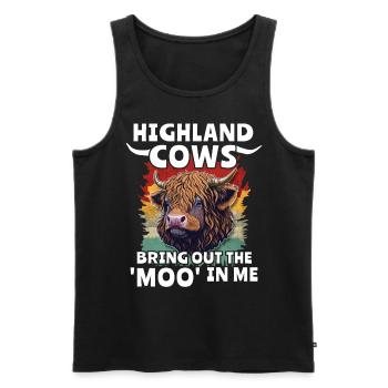 Highland Cattle Girl Cattle Cow - Men's Premium Organic Tank Top - black - Front - AI Model Male 178 light (178cm)