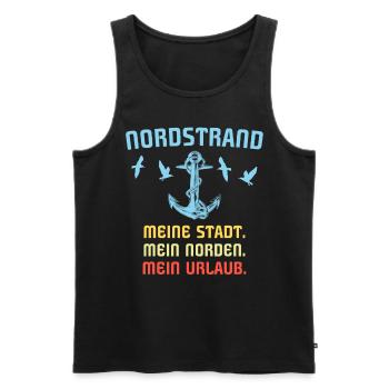 Nordstrand Sprüche Nordstrander Spruch - Männer Premium Bio Tank Top - Schwarz - Vorne - Michal (187cm)