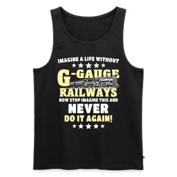 Garden railway gauge G - Men's Premium Organic Tank Top - black - Front - AI Model Male 178 light (178cm)