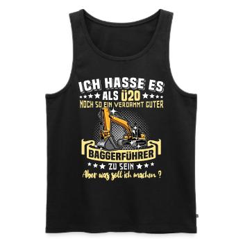 Baggerfahrer Ü20 Geburtstag 20 Jahre Baggerführer - Männer Premium Bio Tank Top - Schwarz - Vorne - Michal (187cm)