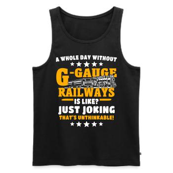 Garteneisenbahn Modelleisenbahn Spur G - Männer Premium Bio Tank Top - Schwarz - Vorne - AI Model Male 178 light (178cm)