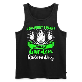 Garteneisenbahn Modelleisenbahn Spur G - Männer Premium Bio Tank Top - Schwarz - Vorne - AI Model Male 178 light (178cm)