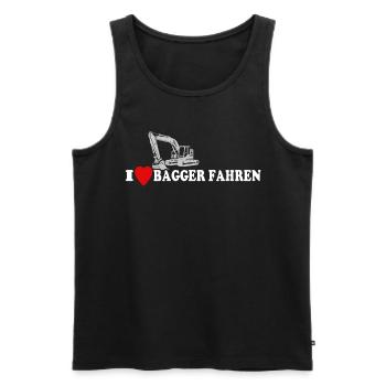 Bagger Ich Liebe Baggerfahrer - Männer Premium Bio Tank Top - Schwarz - Vorne - Michal (187cm)