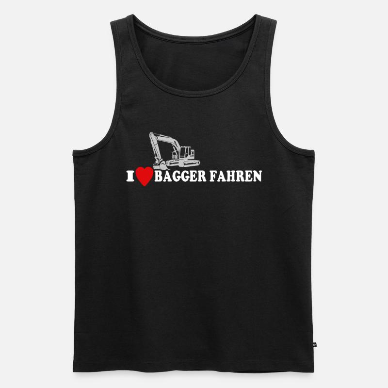 Bagger Ich Liebe Baggerfahrer - Männer Premium Bio Tank Top - Schwarz
