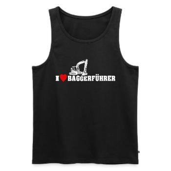 Bagger Ich Liebe Baggerfahrer - Männer Premium Bio Tank Top - Schwarz - Vorne - Michal (187cm)