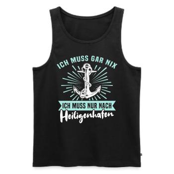 Heiligenhafen Sprüche Heiligenhafener Spruch - Männer Premium Bio Tank Top - Schwarz - Vorne - Michal (187cm)