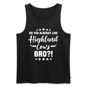 Highland cattle - Men's Premium Organic Tank Top - black - Front - AI Model Male 178 light (178cm)