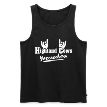 Highland cattle Highland Cow - Men's Premium Organic Tank Top - black - Front - AI Model Male 178 light (178cm)