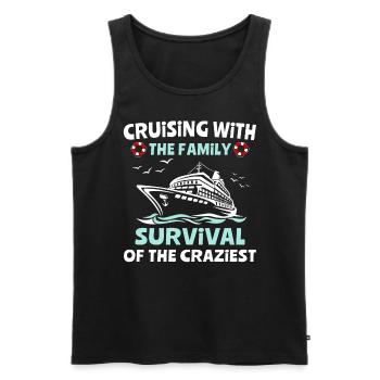 Cruise Family Sea Voyage - Men's Premium Organic Tank Top - black - Front - Michal (187cm)