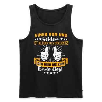 Sprüche Klüger Als Du - Männer Premium Bio Tank Top - Schwarz - Vorne - AI Model Male 178 light (178cm)
